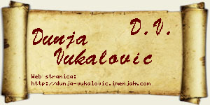 Dunja Vukalović vizit kartica